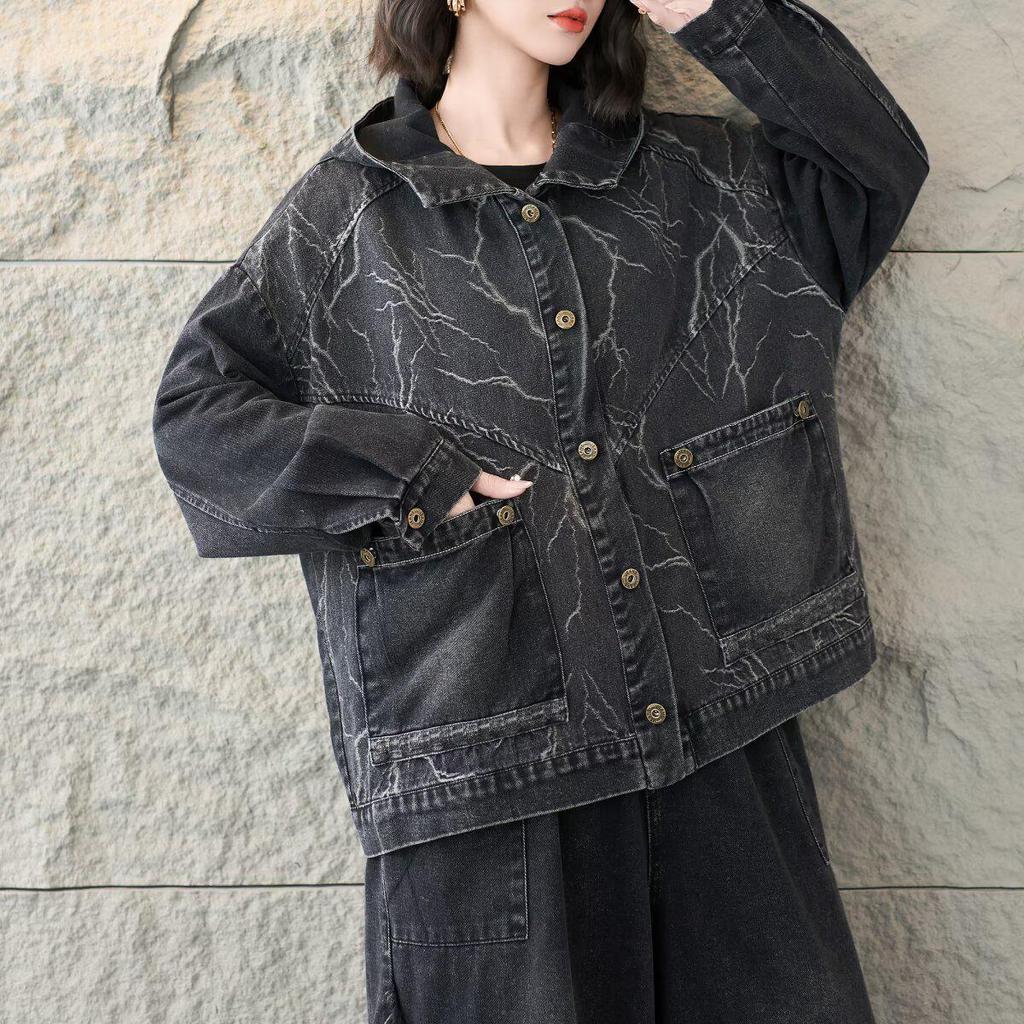 Spring 2026 Women's Denim Hooded Cardigan: Versatile, Casual, Plus Size
