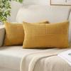 Textured Striped Patchwork Corduroy Throw Pillowcase for Lumbar Pillow Covers 12x20 Inches Cushion Cases Farmhouse Boho Decor