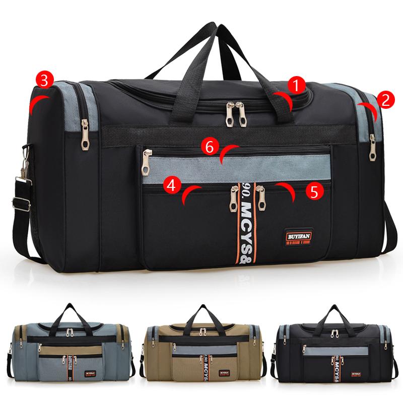 Large Capacity Foldable Hand-held Bag Portable Travel Bag Oxford Crossbody Bag Waterproof Outdoor Bag Gym Exercise Hand-held Bag