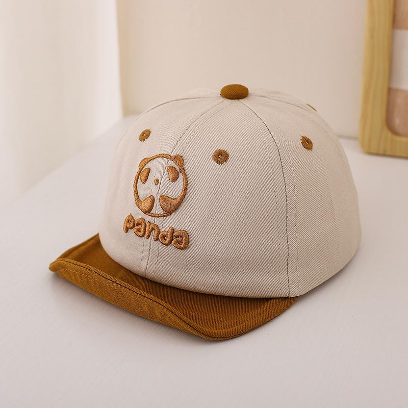Unisex Baby Panda Cartoon Baseball Cap with Soft Brim - Cute Duckbill Sun Protection Hat for Spring
