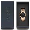 Daniel Wellington Iconic Link 36mm Black Rose Gold Quartz Watch, DW00100210, Women's