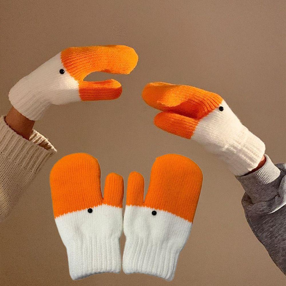 with Thickened Fleece Women's Gloves to Keep Warm Finger-separated Gloves  for Couple Students