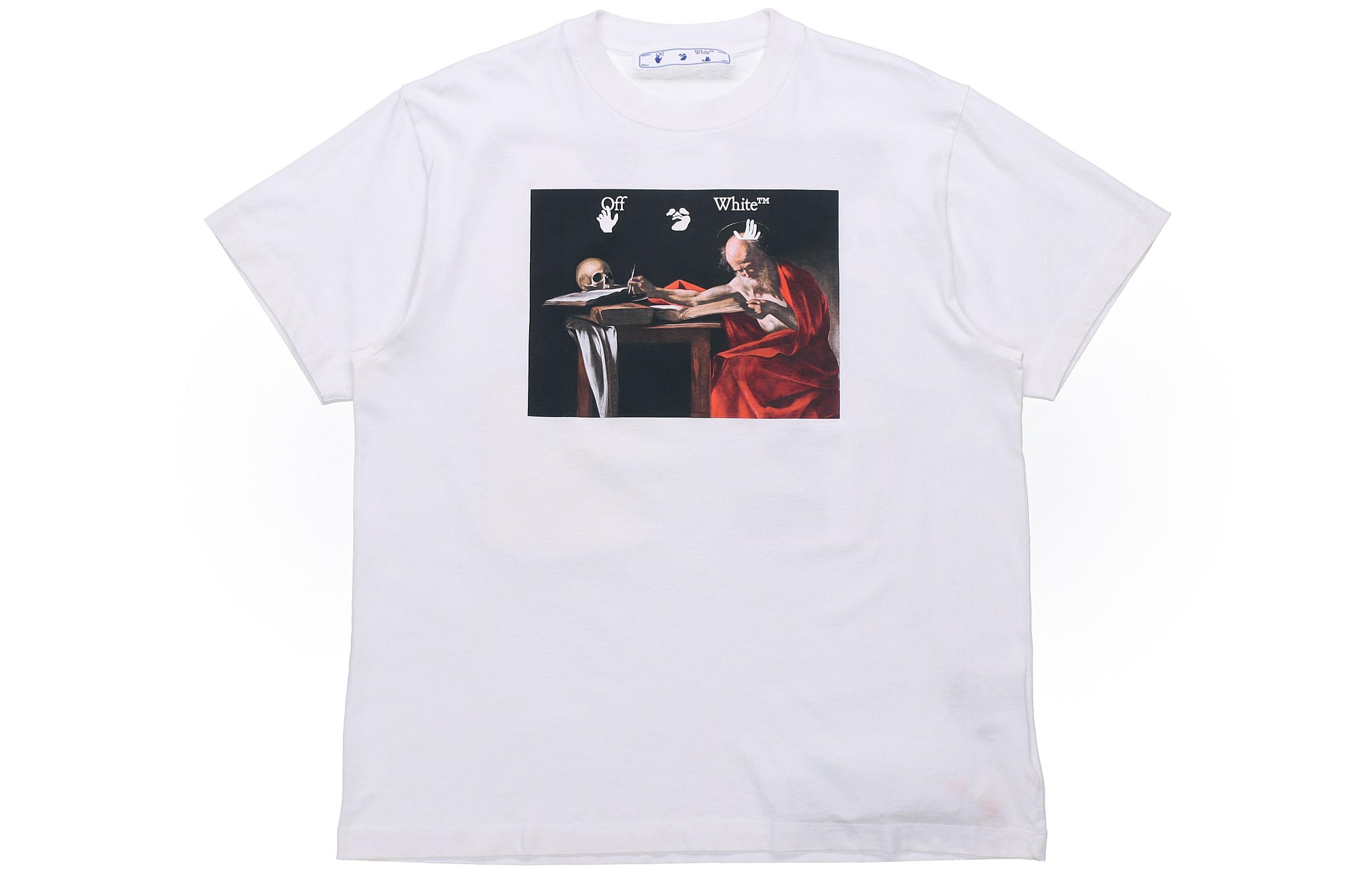 Off-White OFF WHITE Caravaggio Korte Mouw Oversized T-shirt OMAA038R21JER0030125 S