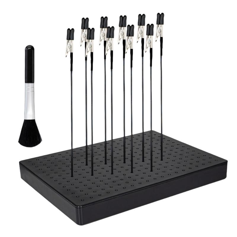 ABS Stainless Steel Figure Painting Support With Brush Set Secure Drying Platform For Miniature Models And Crafts