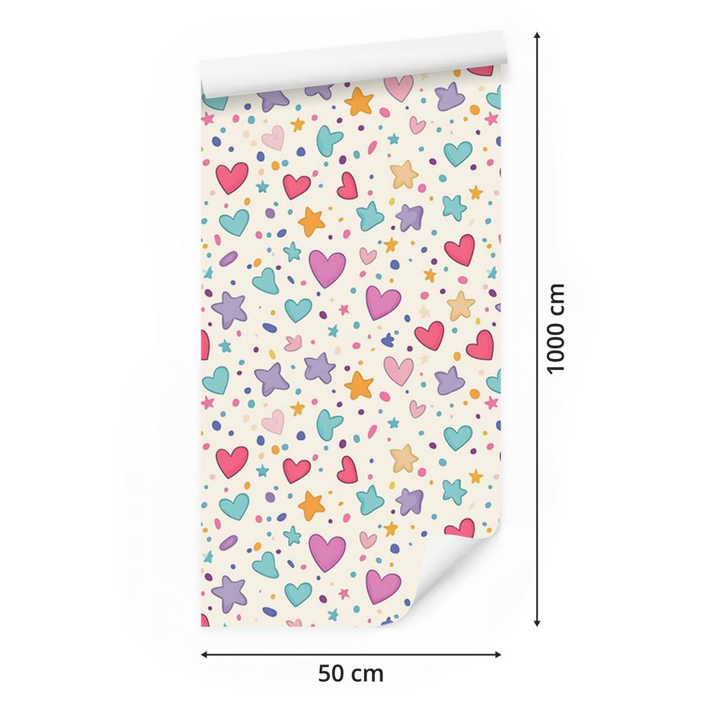 Love Wallpaper White, Cream and Light Gray 50x1000