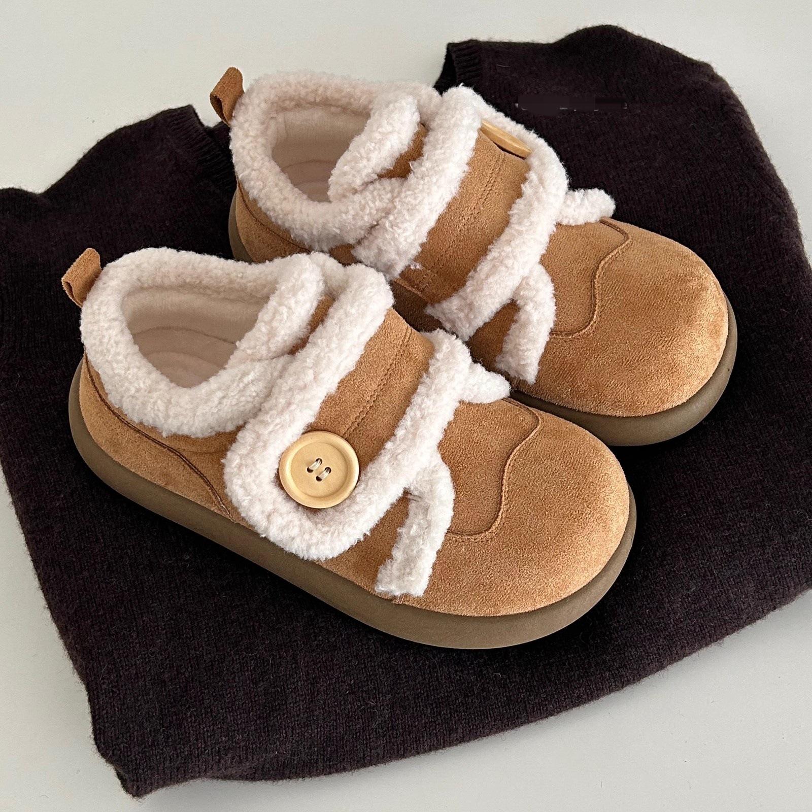 

Milk white velvet Velcro board shoes year cotton shoes chic niche snow boots sports little white 40 верблюд
