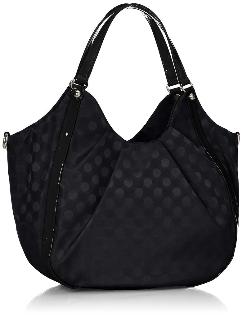 Dot Pattern Jacquard Enamel Accent Tote Black [Isaac] 2-Way Y42-08-24SC Women's