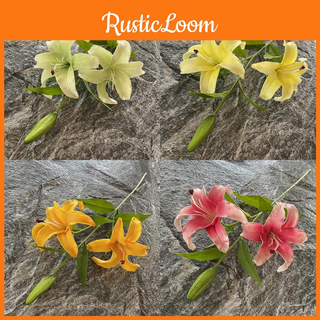 Lange PU Dreikopf-Lilie Künstliche Blume Dekoration für Zuhause und Foto-Displays