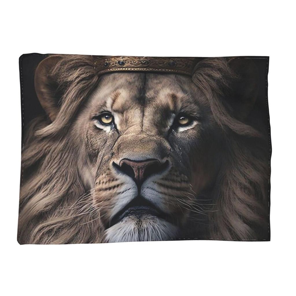 Lion Colourful Painting Blanket Soft Warm Flannel Throw Blanket Bedspread for Bed Living room Picnic Travel Home Sofa