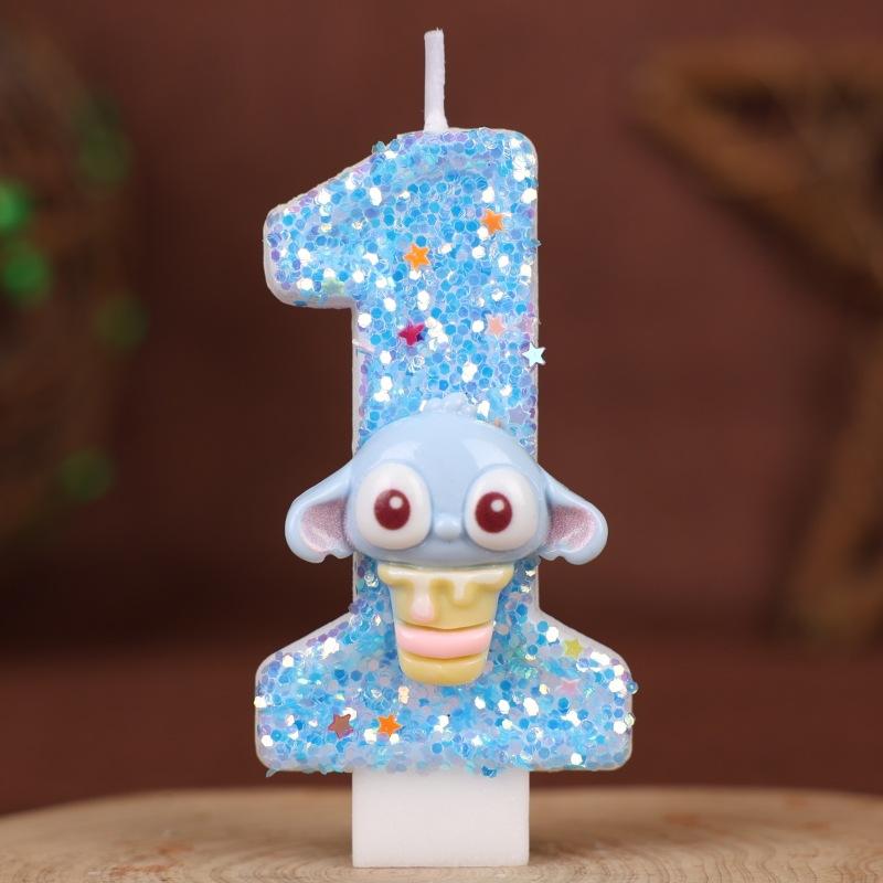 Numbers Birthday Candles Cake Party Handmade Numbers Candles Blue