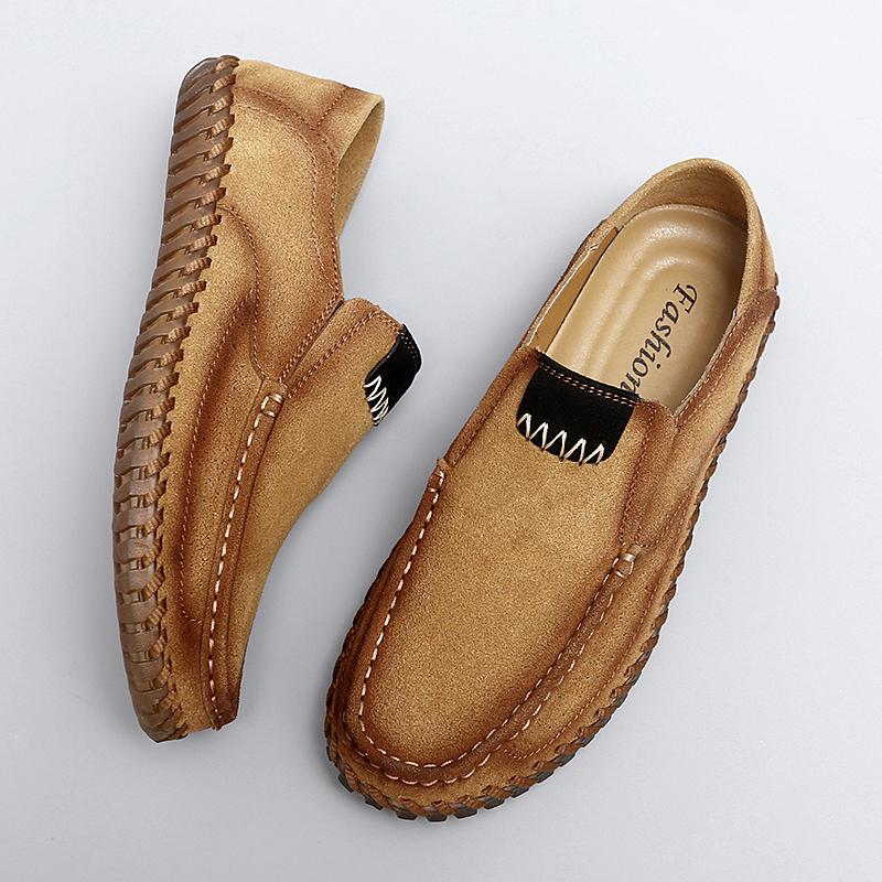 Men's Leather Casual Shoes Handmade Loafers Comfortable Men's Slip On Shoes Flat Moccasins Men's Sneakers