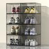 Portable Shoe Storage Containers Practical Clear Shoe Storage Boxes Stackable Design Case for Entryway or Closet