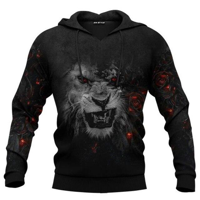 3D Print Lion Jesus Graphic Men's Hoodie Spring/Autumn Fashion Versatile Sweatshirt Male Oversized Harajuku Long Sleeve Pullover