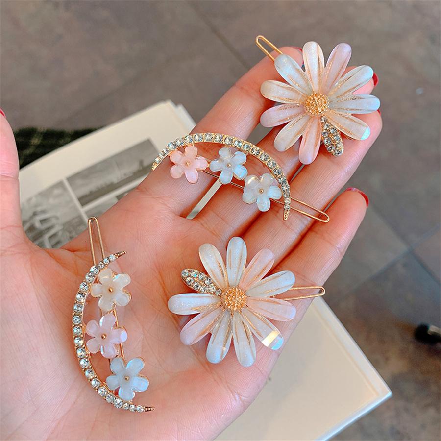 Neue Mode Frau Haarschmuck Dreieck Haarspange Nadel Metall Geometrische Legierung Mond Kreis Haarklammer Haarspange Mädchen Kopfschmuck