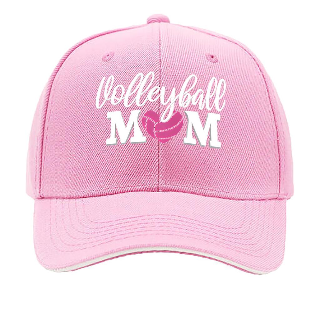 Volleyball Mom Love Heart Volleyball Baseball Cap Adjustable Breathable Golf Hat for Women Fashion Sandwich Baseball Cap