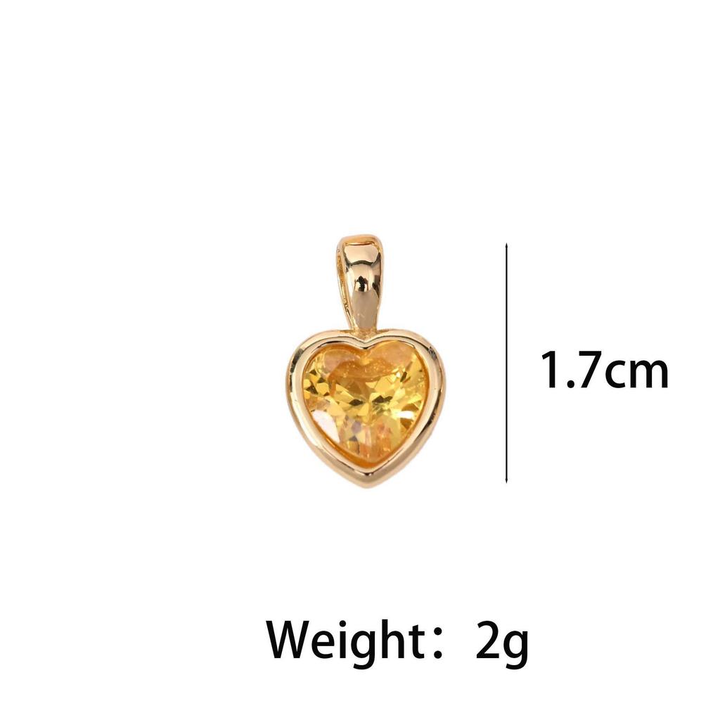 Twelve Zodiac Birthstone Pendant with Heart-Shaped Zircon - DIY Keychain Accessory