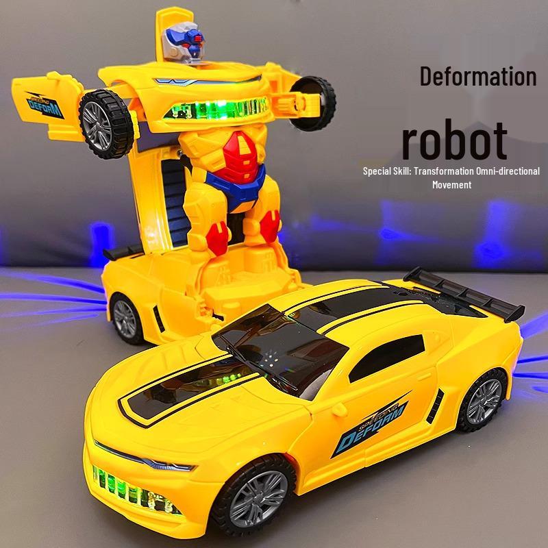 Electric Transforming King Kong Tank Robot Excavator Toy with Lights and Music for Children Without Battery