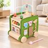Multifunctional Wooden Bus Activity Toy Interactive Bus-Shaped