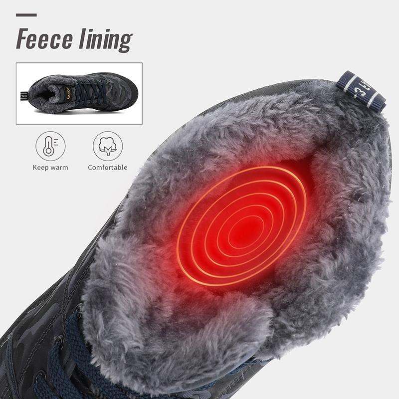 Winter Men Boots 2024 Men Barefoot Casual Shoe Winter Warm Running Shoe Plush Cotton Shoes for Trekking Climbing High Ankle Boot