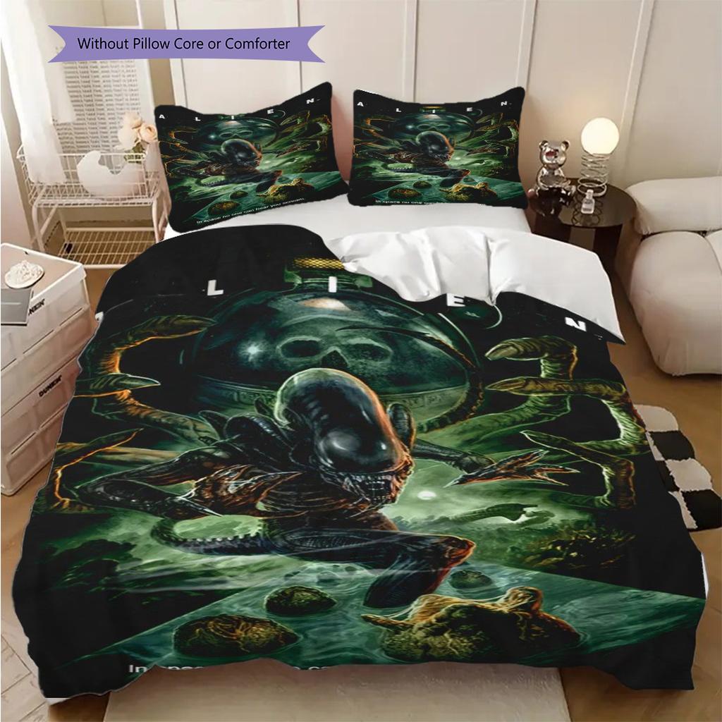 Alien Space Horror Bedding 1 Duvet Cover 2 Pillowcase Without Core Christmas Birthday Gift Duvet Cover And Pillowcase Bedding Set Bedding