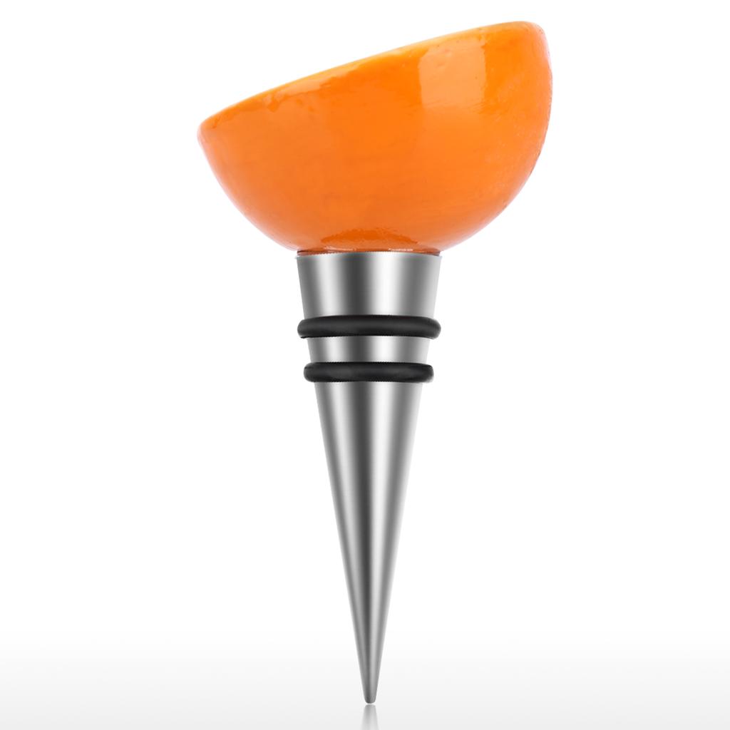 Tooarts Lemon Stopper Iron Wine Bottle Stopper Airtight Seal Decorative Lemon Cork Modern Wine
