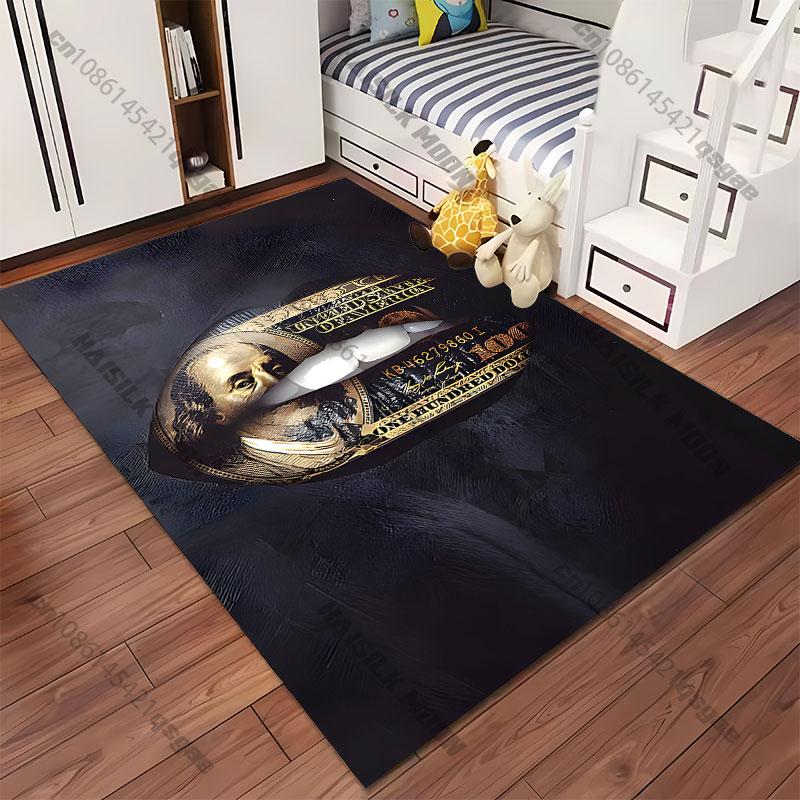 Money Luxury Bold Artistic Theme Carpet Yoga Living Room Room Decor Children's Crawling Mat Doormat Area Rug Games Mat