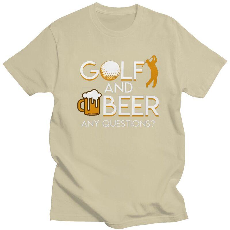 Custom Golf And Beer T Shirts Men Short Sleeve Tshirts Casual Tee Oversized Tshirts Gift