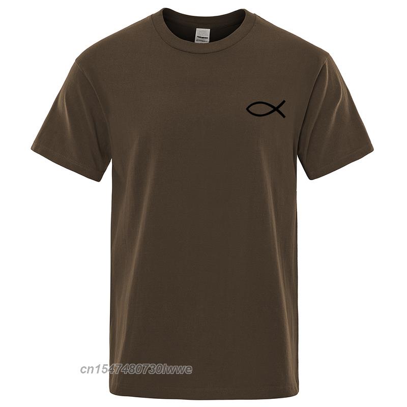 New T Shirt Unisexs Brand Tees Boys Male TShirt Tops Christian Jesus Fish High Quality Brand Unisex Tshirt
