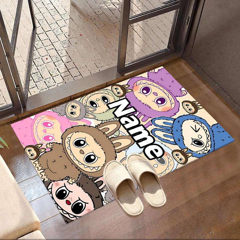 Custom Name Personalized Labubu Print Carpet, Versatile Home Decor Rug, for Playroom, Apartment, Balcony, Entryway, Hallway Gift