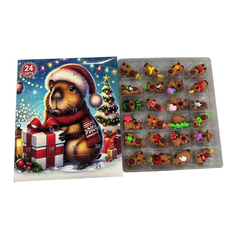 

24 Day Capybara Christmas Advent Calendar Toy Miniature Doll Countdown Calendar Christmas Decorations New Year s Eve Decorations