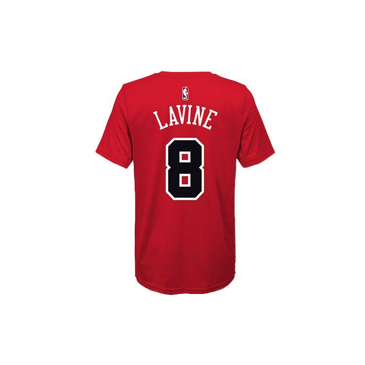 Nike X NBA Kollaborations-T-Shirt Lässig Atmungsaktiv Sportlich Buchstaben Zahl Basketball Kurzarm Lavine 8 Kinder Tops Rot 3Z2B711F1-BULZL