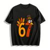 Thanksgiving Turkey Number 67 Graphic Print Casual Top Pure Cotton T-shirt