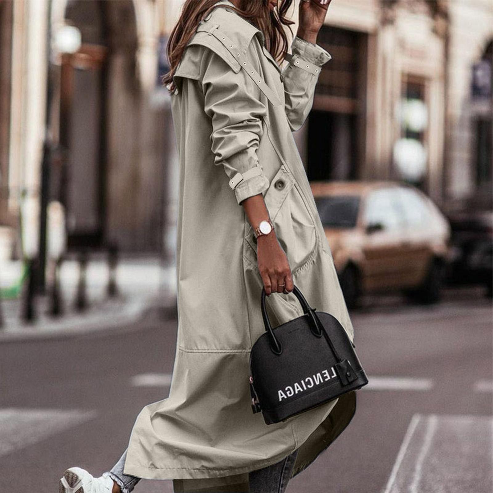 Women s Colour Loose Casual Temperament Hooded Mackintosh Cloth Windbreaker Jacket M