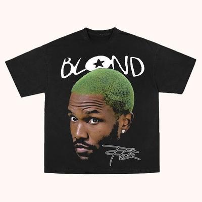 Rapper Frank Tricou grafic retro pentru bărbați Hip Hop Ocean Album Îmbrăcăminte tricouri Y2k Tricou supradimensionat din bumbac la modă blondă unisex
