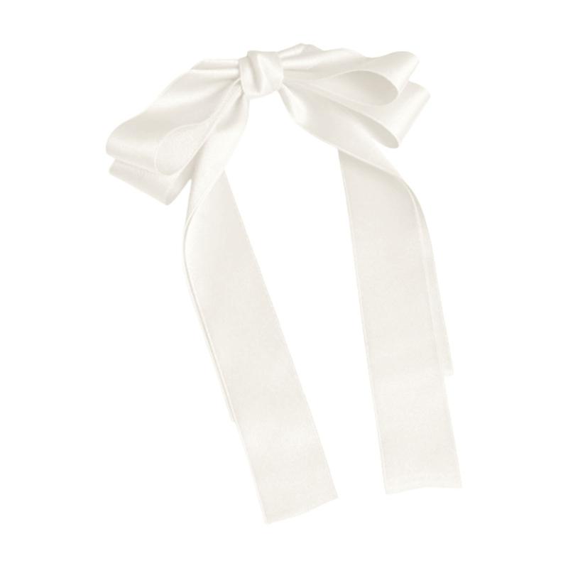 

Women Hair Bows Barrette Hair Clip 2000s Trend Side Clip Fashionable Elegant Sweet Bowknot Photo Props бежевий