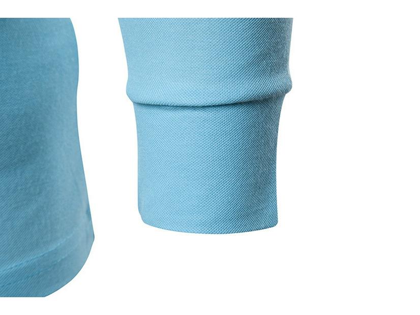 Autumn/Winter 2021 Men's Slim Fit Long Sleeve Polo with Color Turn-Down Collar