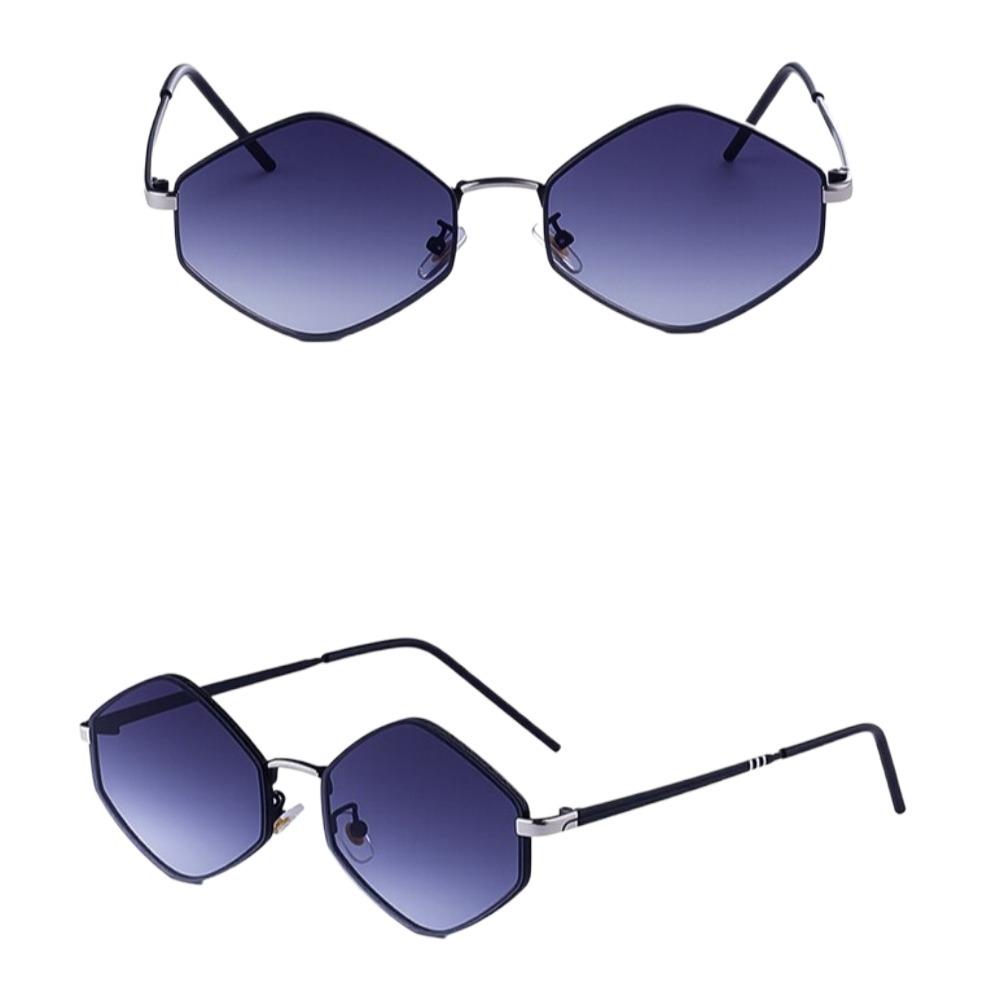 Metal Frame Sun Glasses Y2K Shades Eyewear Vintage Polygon Sunglasses  Driving