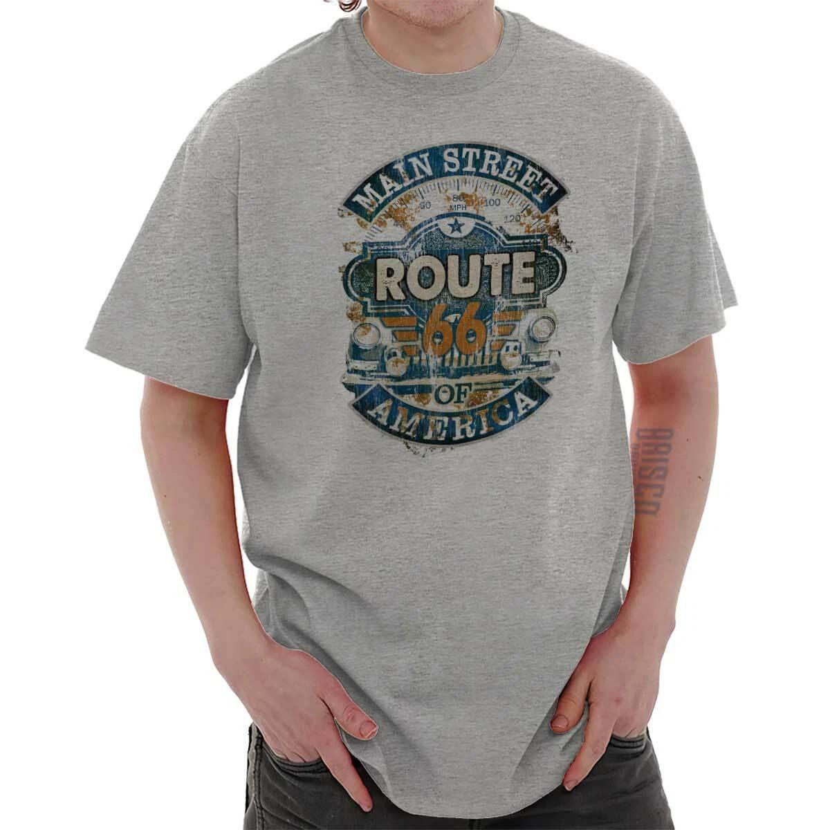 Distressed Route 66 Main Street of America Womens or Mens Crewneck T Shirt Tee XL