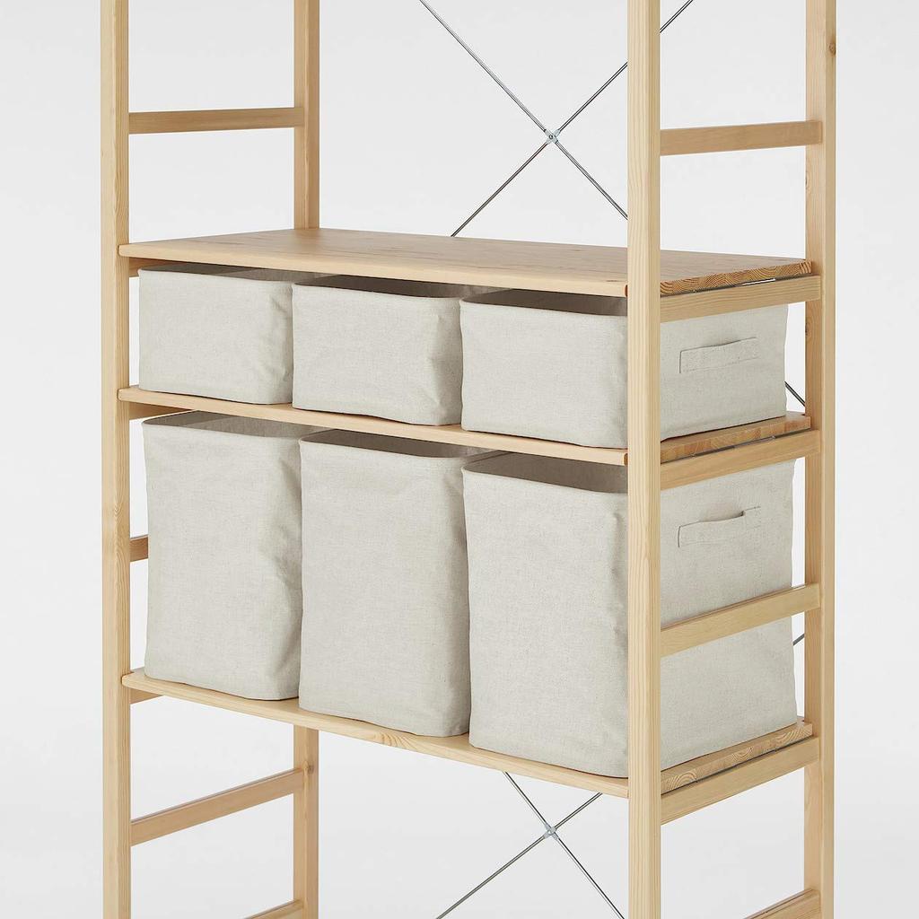 MUJI Polyester Cotton Linen Blend Soft Box Rectangular Small Width 37 X Depth 26 X Height 16cm 38369752 Approx.