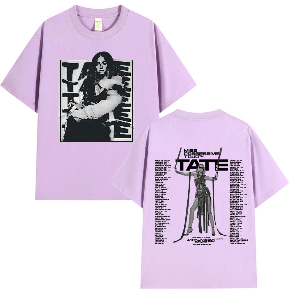 Tate McRae Miss Possessive Tour TShirts Fans Gift Unisex Women Harajuku Vintage Short Sleeve T Shirts Cotton Casual Loose Tshirt