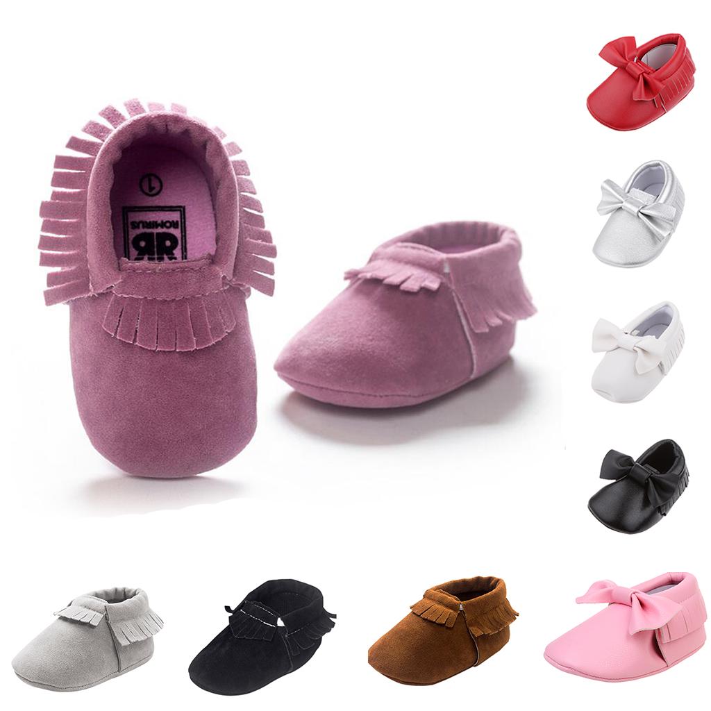 Kaufe Baby Kids Bowknot Soft Sole Moccasin Toddler Leather Crib Shoes 11cm Silver Joom