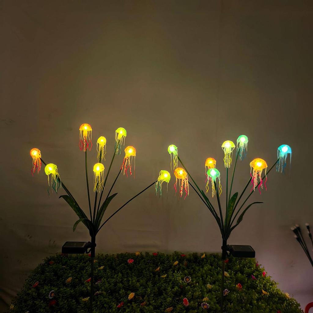 Garden Solar Lights with Jellyfish Design Waterproof Pathway Lighting Outdoor Solar Lights for Yard for Outside Patio Yard