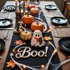 Mini-Geisterfigur Halloween-Figur Niedliche Lese-Statue Ornament mit gruseligem Tischdekoration Kürbis Eimer Skelett Welpe für Zuhause Bücherregal