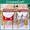 Festive Christmas Chair Covers With Long Mustached Red And Gray Designs For Holiday Decor