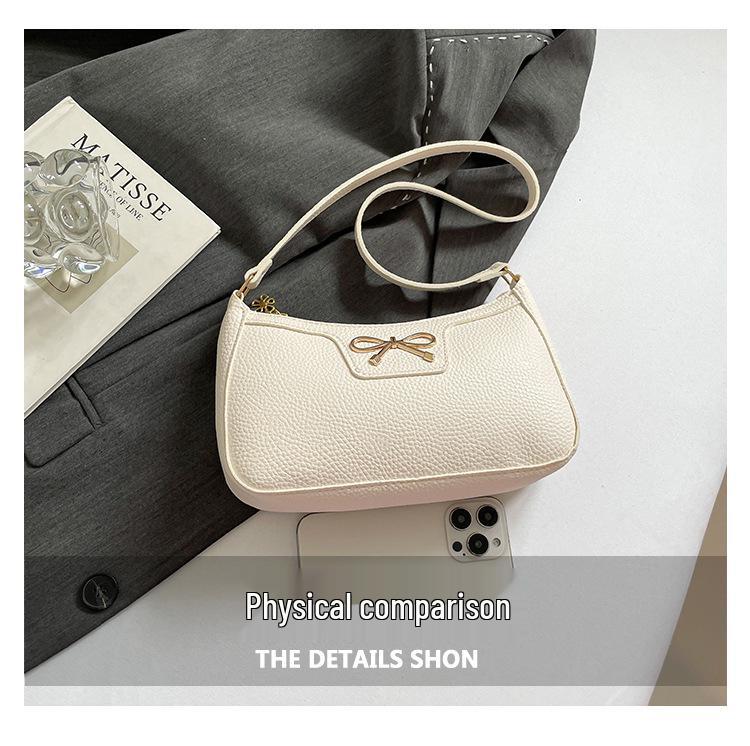 2025 Korean Style Bow Armpit Baguette Shoulder Bag - Fashionable & High Quality for Women