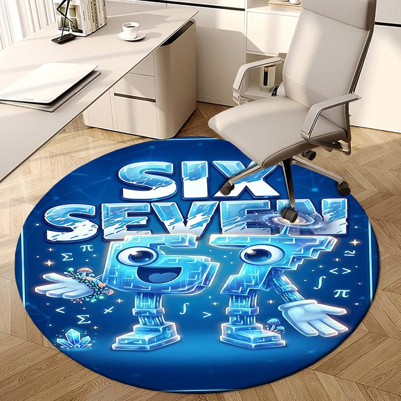 1PC Robot Non-Slip Floor Round carpet, Office, family, bedroom, Large Area Rug Indoor Rugs, Durable PolyesterH0324