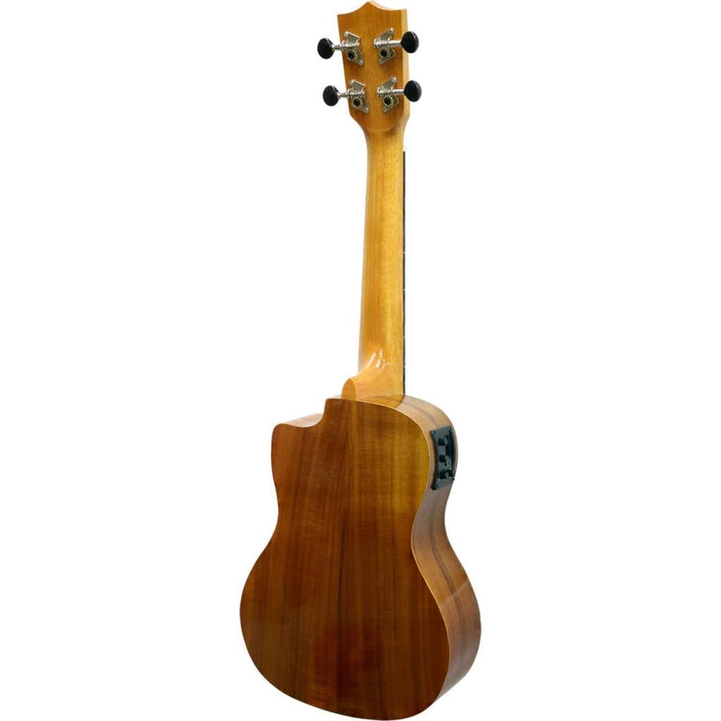 S.Yairi YU-C-01KE Electric Ukulele with Preamp, Instruction Booklet, Concert Size, Koa Wood, Geared Tuners