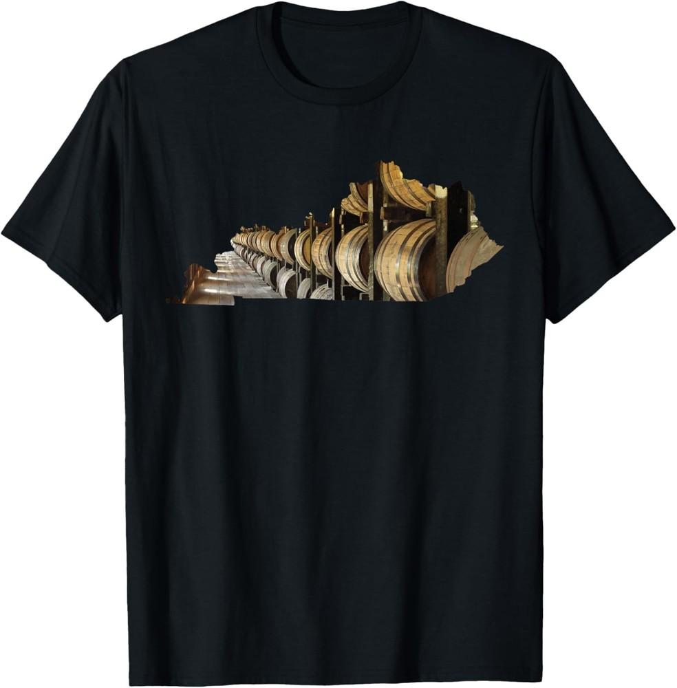 Kentucky T-Shirt I Bourbon Trail Barrel Gift State Map Shirt Unisex T-Shirt L