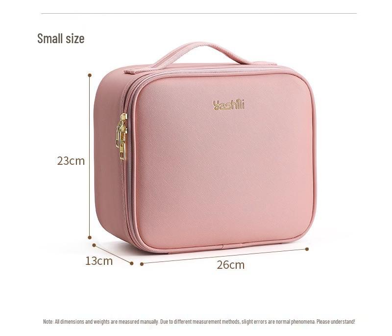 LED Mirror Makeup Bag: Spacious Handbag for Skincare & Cosmetics Storage