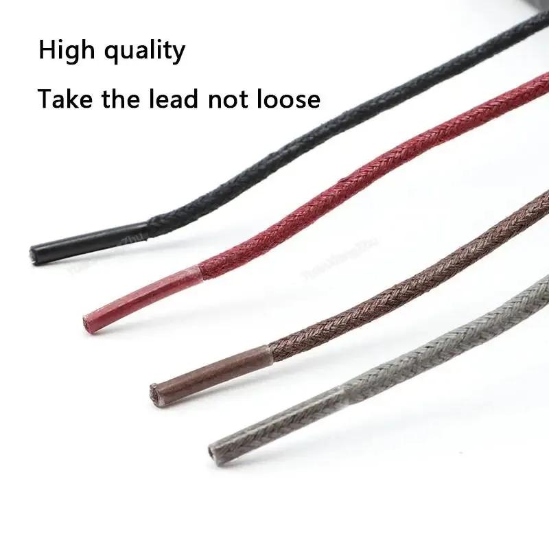 Wax Round Shoelaces for Boots and Dress Oxford Shoes Cotton Waterproof ShoeLaces Solid Polyester Rope Tie Long  80/100/120/140cm